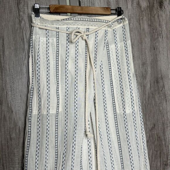 Pearl & Caviar Pants Small Wide Leg Pockets Lightweight Striped Size S - Picture 2 of 9